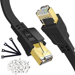 Cable Ethernet CAT 8 de 30 m, alta velocidad, 40 Gbps, 2000 MHz, 26 AWG, cable LAN de red, con conector RJ45