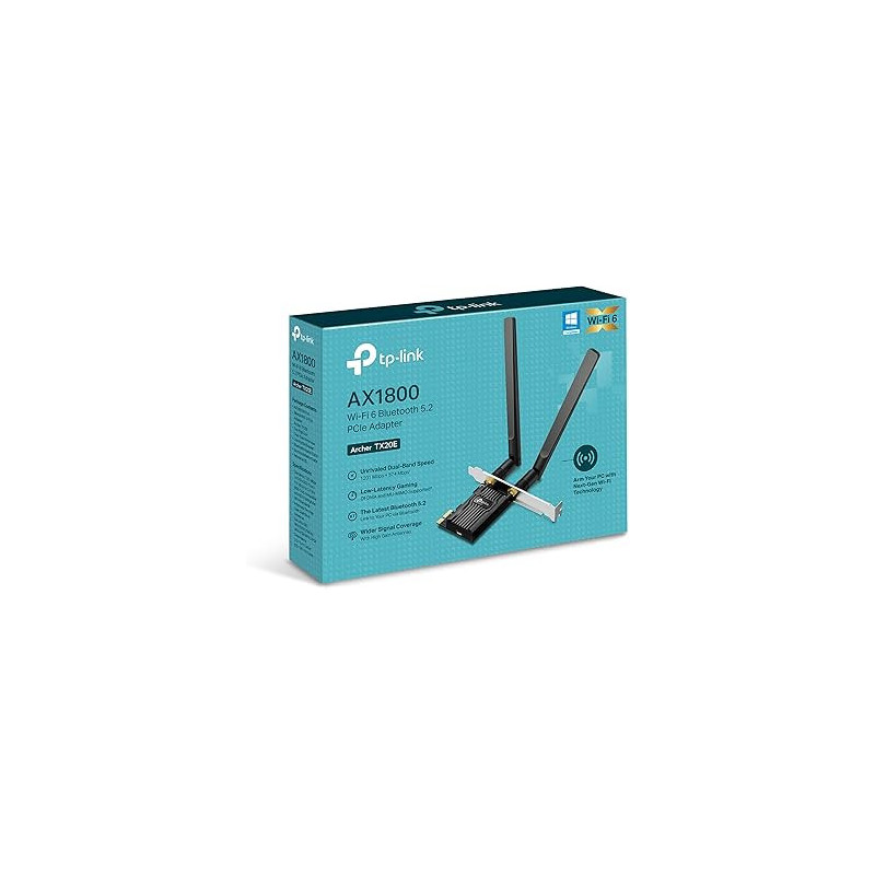 TP-Link Archer TX20E - Tarjeta Wi-Fi PCI Express Adaptador Wi-Fi 6 (AX1800) con Bluetooth 5.2, Compatible con Windows 11/10