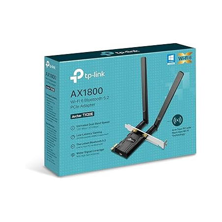 TP-Link Archer TX20E - Tarjeta Wi-Fi PCI Express Adaptador Wi-Fi 6 (AX1800) con Bluetooth 5.2, Compatible con Windows 11/10